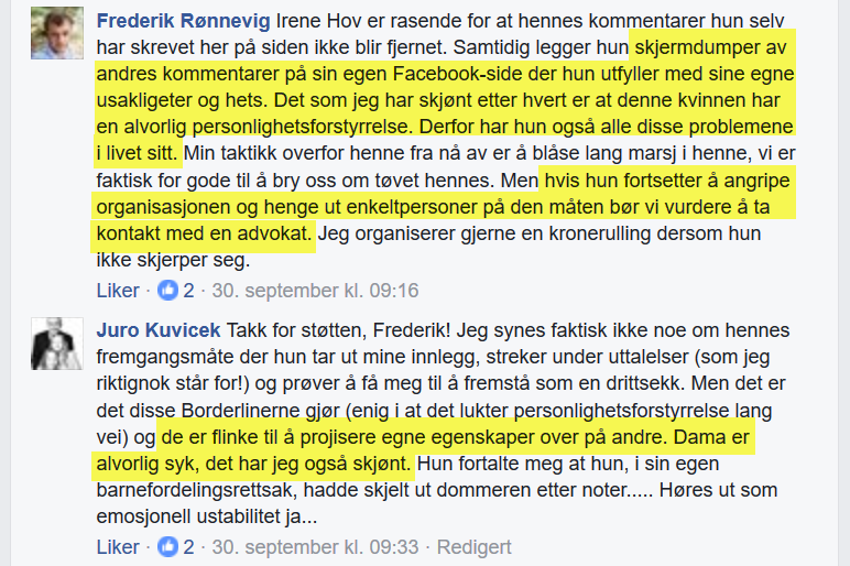 Frederik Rønnevig ser lyset: Irene Hov borderline, projiserer.
