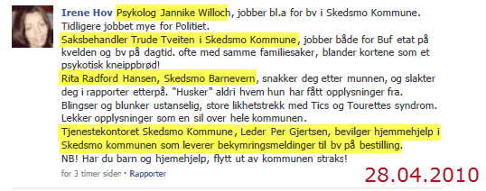 Irene Hov tror alle bestiller bekymrsingsmeldinger mot henne
