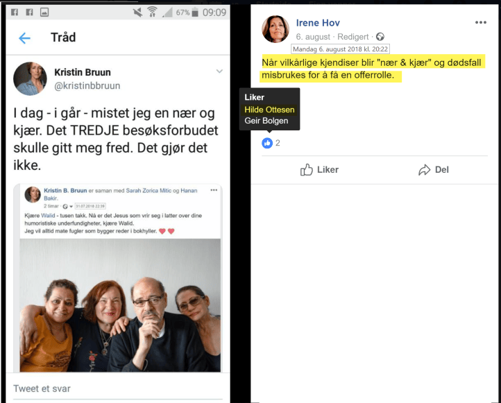 Irene Hov tålte ikke Bruuns sorg